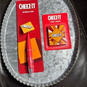 New Cheez-It Wobble Pen & Jumbo Eraser Set - Red Yellow